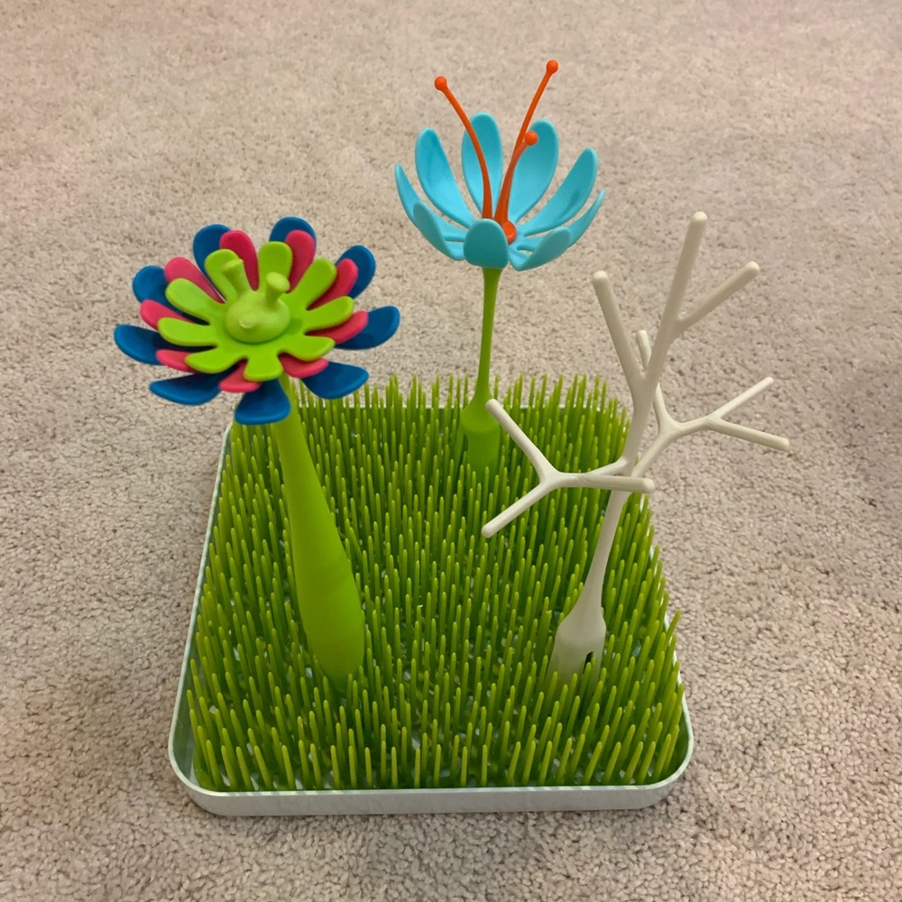 Bottle dryer and brush set